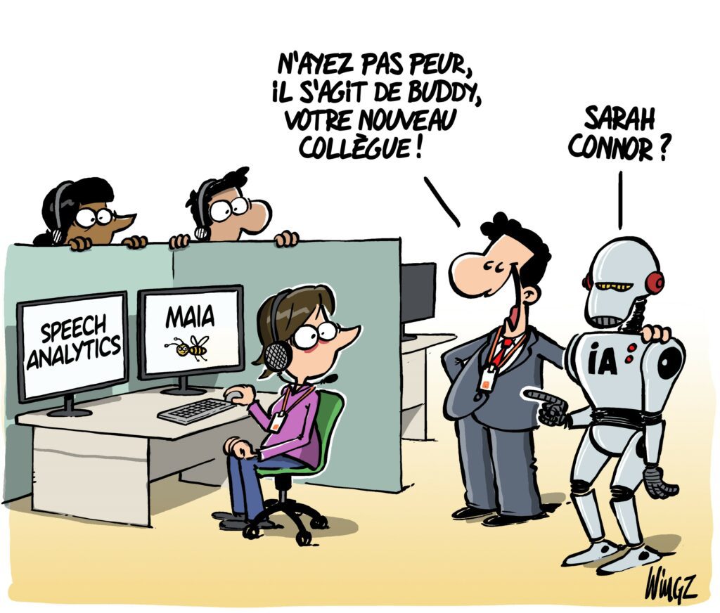 dessin wingz, IA speech analytics et maia